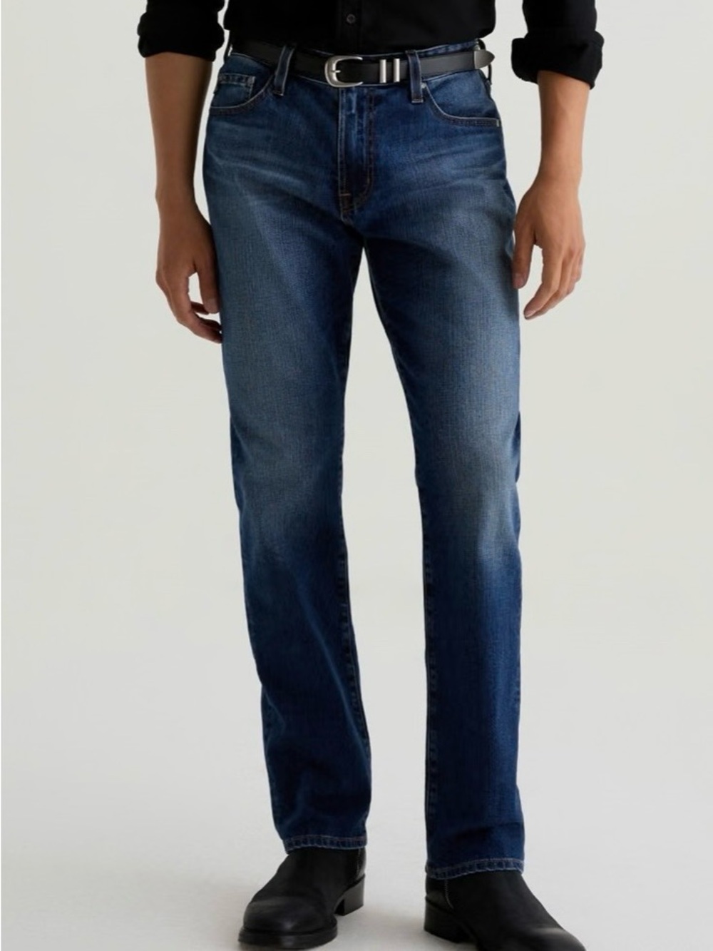 NWT Ag Adriano Goldschmied Men's Everett Slim Straight Denim in Dark Blue Wash